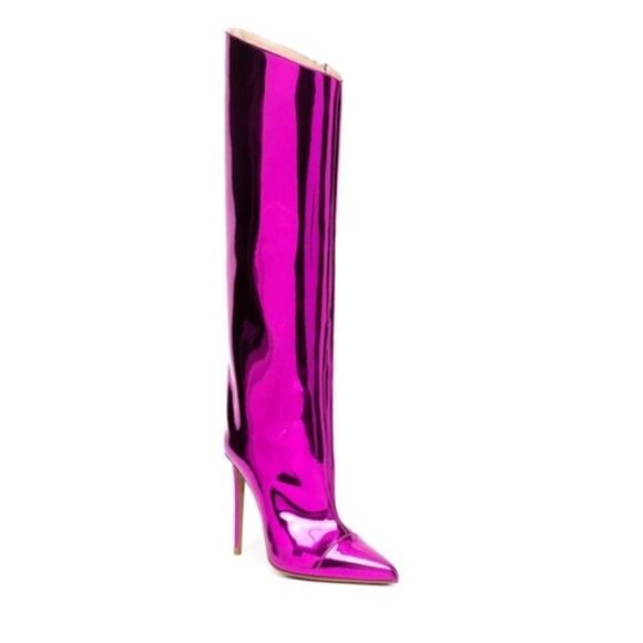 Alexandre Vauthier Metallic Mirrored Tall Pointed - Picture 3 of 15